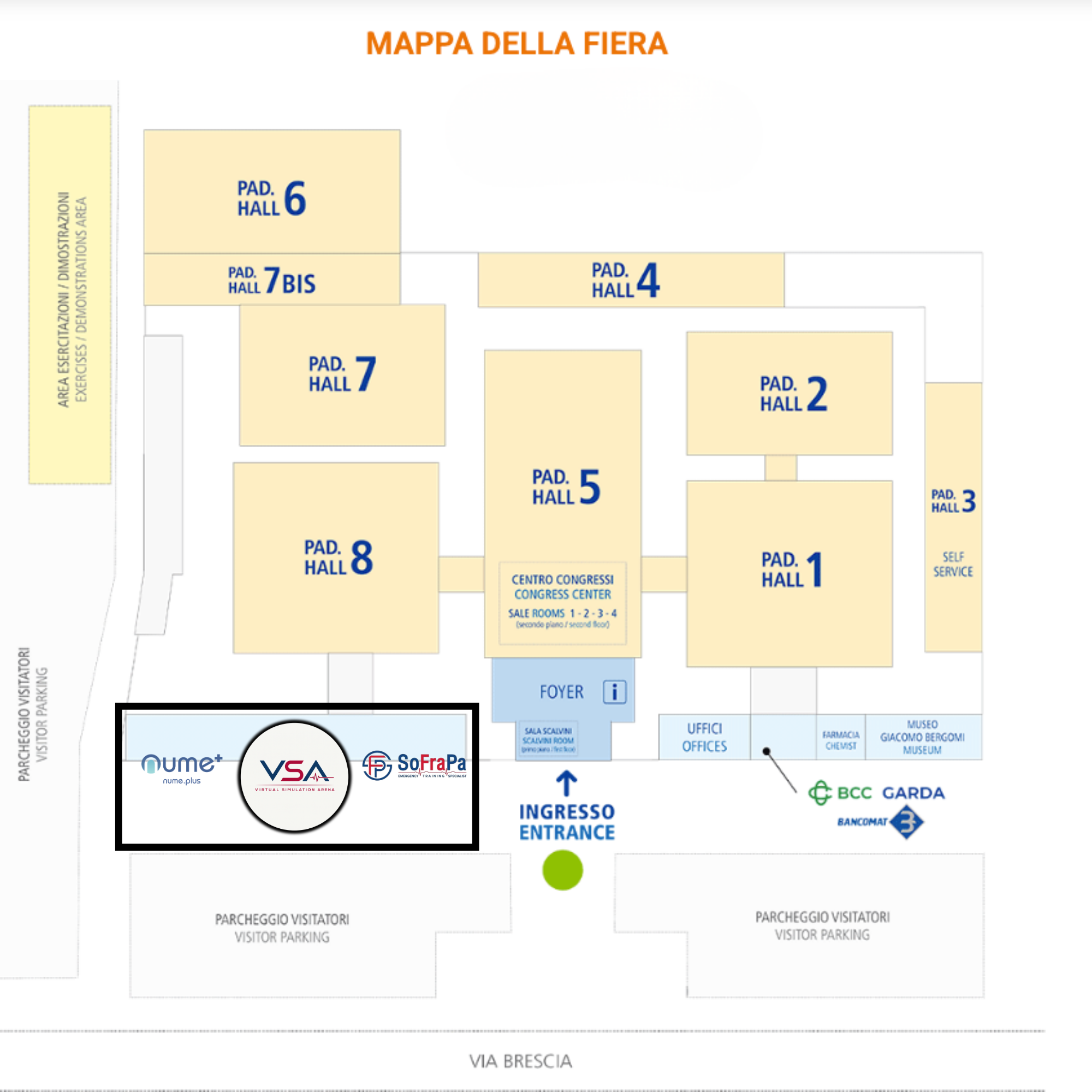 Mappa: dove trovare l'arena Virtual Simulation Arena a REAS 2026